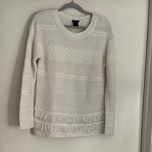 Ann Taylor Factory Textured Cream Sweater